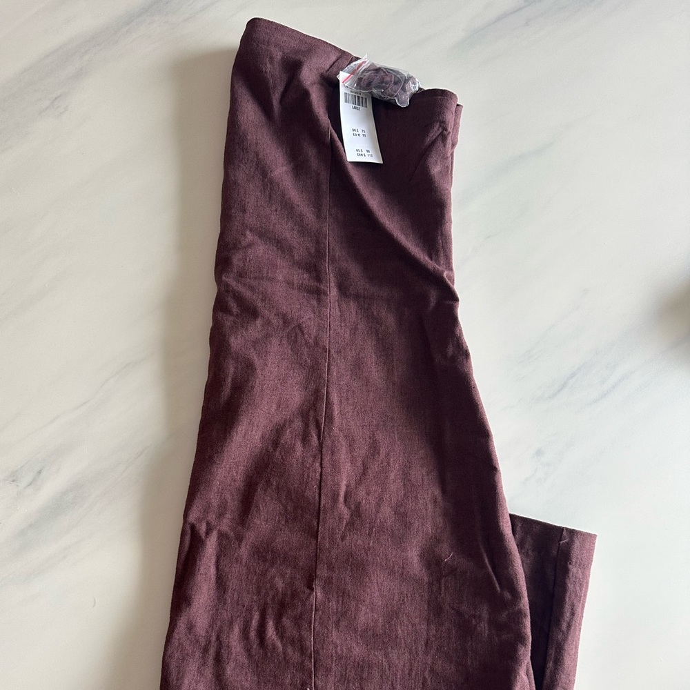 Abercrombie & Fitch - Strapless Linen Blend Midi Dress - Dark Brown - Size Large